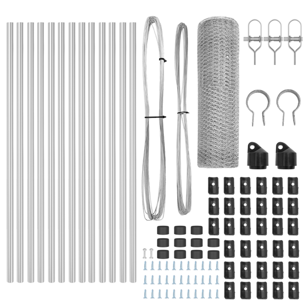 Conjunto de Cerca Conjunto de 2 Aço Galvanizado 25 x 0.5 m M 4