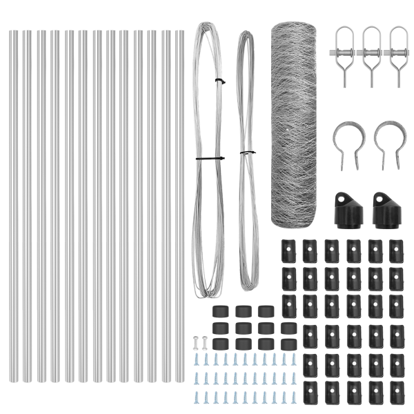 Conjunto de Cercas Conjunto de 2 Aço Galvanizado M 4