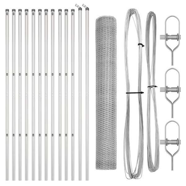 Conjunto de Cercas Conjunto de 2 Aço Galvanizado 25 m Durável M 2