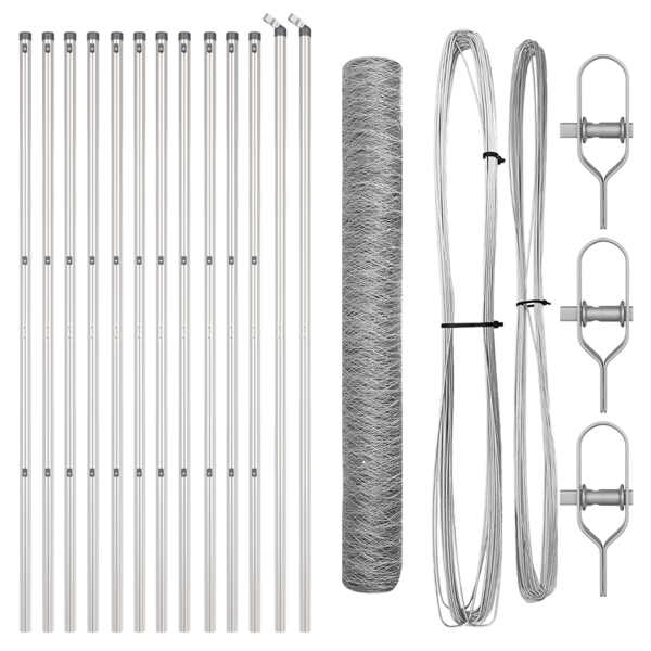Juego de Cercas  Set de 2 Acero galvanizado 25 x 1.2 m Duradero M 4