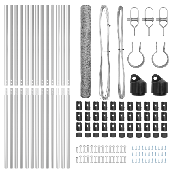 Juego de Cercas  Set de 2 Acero galvanizado 25 x 1.2 m Duradero M 5