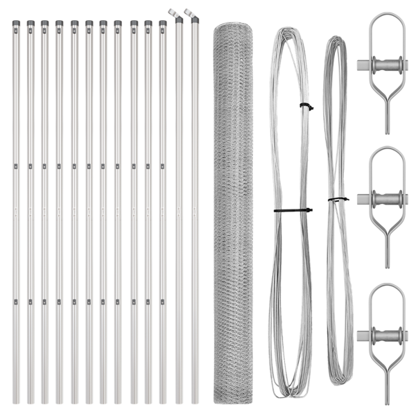 Juego de Cercas Set de 2 Acero galvanizado Grande Duradero M 2
