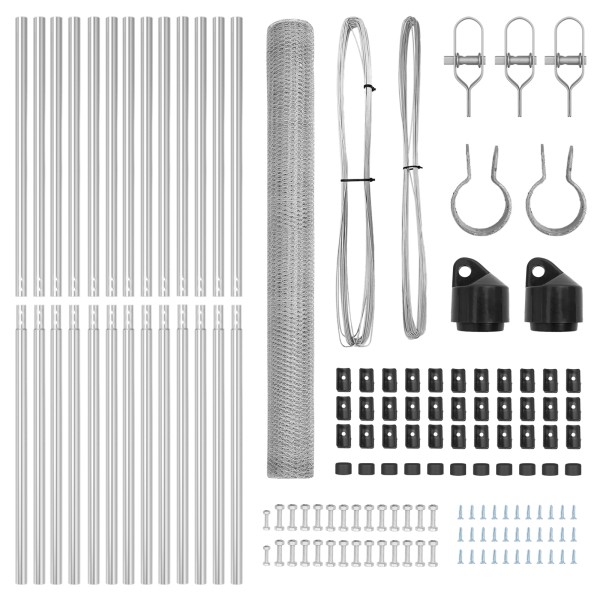 Conjunto de Cercas 2 Peças Aço Galvanizado 25 x 1.5 m Durável M 4