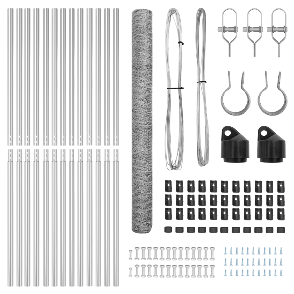 Juego de Cercado Set de 2 Acero galvanizado 25 x 1.5 m Duradero M 4