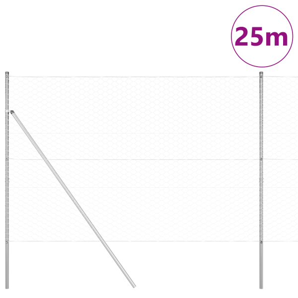 Cerca Hexagonal  1.6x25 m Aço Galvanizado M 3