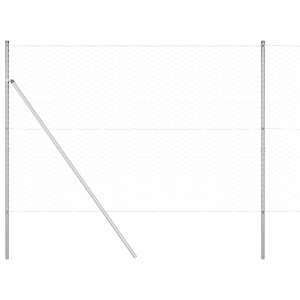 Cerca Hexagonal  1.5x50 m de Acero Galvanizado. Postes de Cerca  13 pcs Ø32 mm 200 cm de Acero Galvanizado H