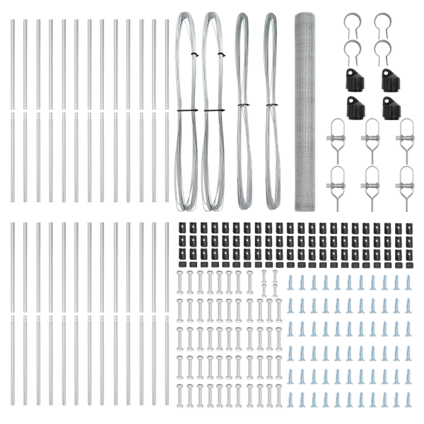 Cerca Hexagonal  1.6x50 m Acero Galvanizado. Postes de Cerca  13 pcs Ø32 mm 210 cm Acero Galvanizado M 4
