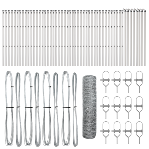 Perto de aço galvanizado hexagonal 0.6x100 m. Pólos próximos 13 pcs Ø32 mm 100 cm Aço galvanizado H