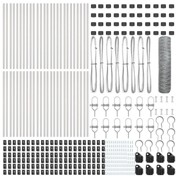 Perto de aço galvanizado hexagonal 0.6x100 m. Pólos próximos 13 pcs Ø32 mm 100 cm Aço galvanizado M 4