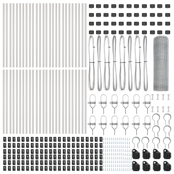 Cerca Hexagonal  0.8x100 m de Acero Galvanizado. Postes de Cerca  13 pcs Ø32 mm 120 cm de Acero Galvanizado M 4