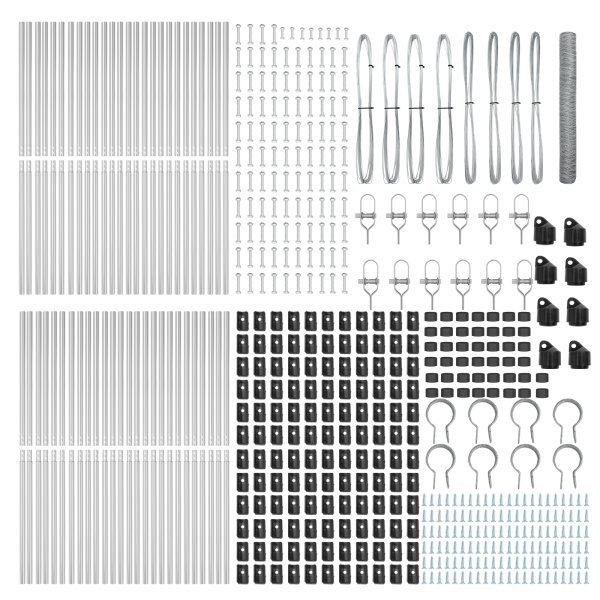 Cerca Hexagonal 1.2x100 m Acero Galvanizado.  Postes de Cerca 13 pcs Ø32 mm 170 cm Acero Galvanizado M 4