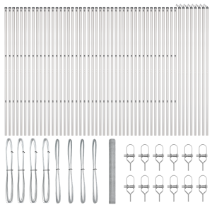 Cerca Hexagonal  1.6x100 m de Acero Galvanizado. Postes de Cerca  13 pcs Ø32 mm 210 cm de Acero Galvanizado H