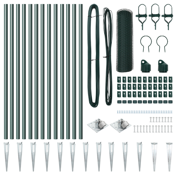 Juego de Vallas Set de 2 Verde bosque Metal recubierto de plástico M 4