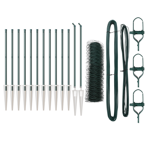 Conjunto de cercas  Conjunto de 2 Verde bosque Acero galvanizado M 2