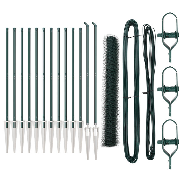 Conjunto de Cercas Conjunto de 2 Verde Floresta Aço Galvanizado M 2