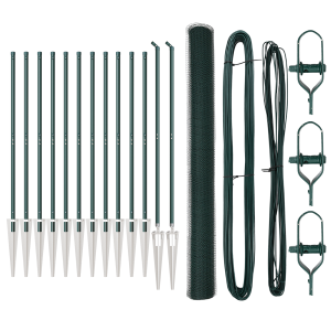 Conjunto de Cercas Set de 2 Verde Metal 25 x 1.5 m Duradero H