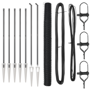 Cerca Hexagonal  Gris 1.5x10 m Acero. Postes de Cerca  con Punta 7 pcs Ø32 mm 170 cm Acero Galvanizado H