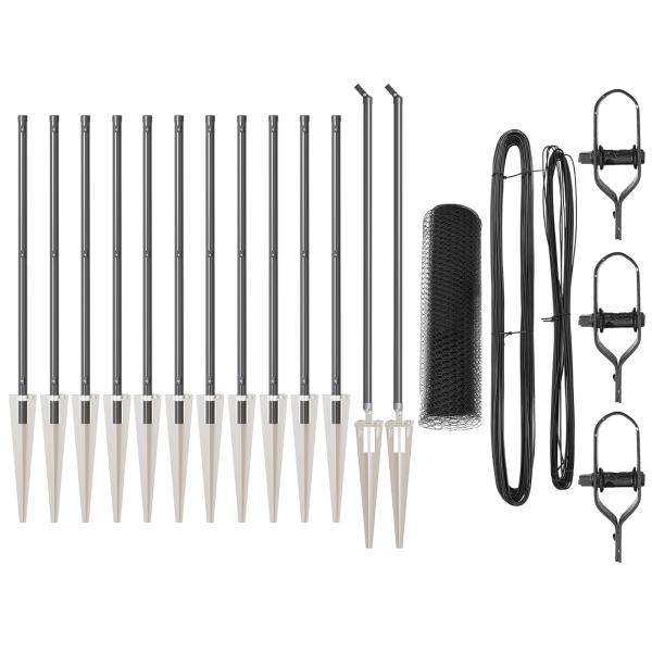 Juego de Cercas Set de 2 Gris Metal. Malla Grande Duradero M 2