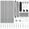 Juego de Cercas Set de 2 Gris Metal 25 x 0.5 m Duradero 4