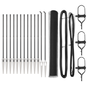 Conjunto de Cercas Conjunto de 2 Cinza Metal. Plástico 25 x 1.2 m H