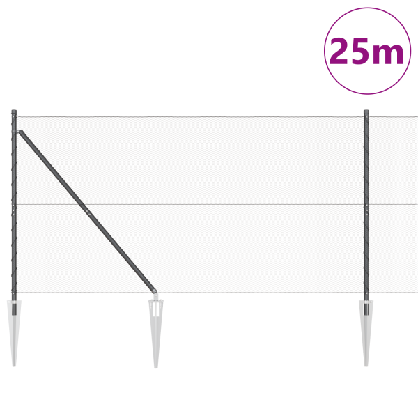 Conjunto de Cercas Conjunto de 2 Cinza Metal. Plástico 25 x 1.2 m M 3