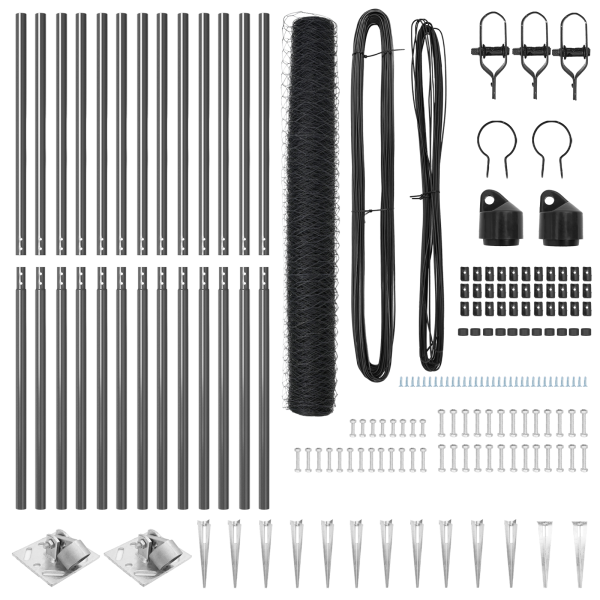 Conjunto de Cercamento Conjunto de 2 Cinza Metal Padrão Durável M 4