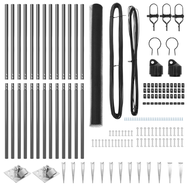 Conjunto de Cercas Conjunto de 2 Cinza Metal 25 x 1.5 m Durável M 4