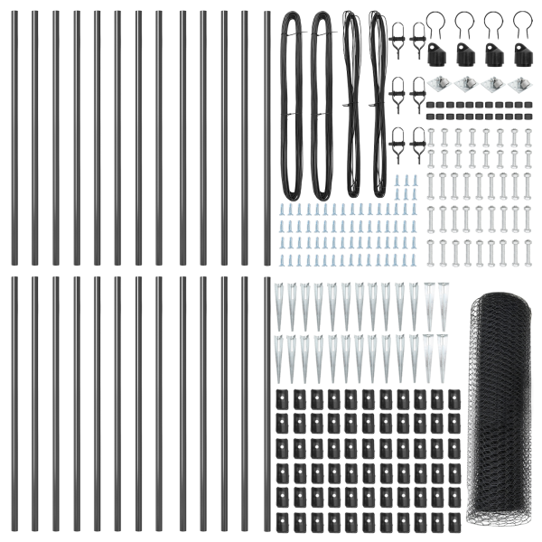 Cerca Hexagonal  Cinza 0.6x50 m Aço M 3