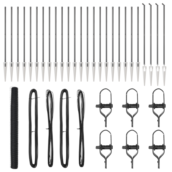 Cerca Hexagonal  Gris 1.5x50 m Acero. Postes de Cerca  con Punta 13 pcs Ø32 mm 170 cm Acero Galvanizado M 2