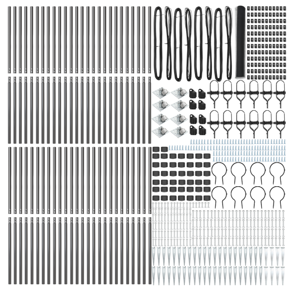 Cerca Hexagonal Gris 1.2x100 m Acero.  Postes de Cerca con Punta 13 pcs Ø32 mm 140 cm Acero Galvanizado M 4
