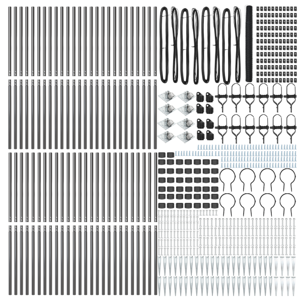 Cerca Hexagonal Gris 1.6x100 m Acero.  Postes de Cerca con Punta 13 pcs Ø32 mm 180 cm Acero Galvanizado M 4
