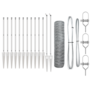 Juego de Cercas Juego de 2 Metal galvanizado Acero galvanizado H