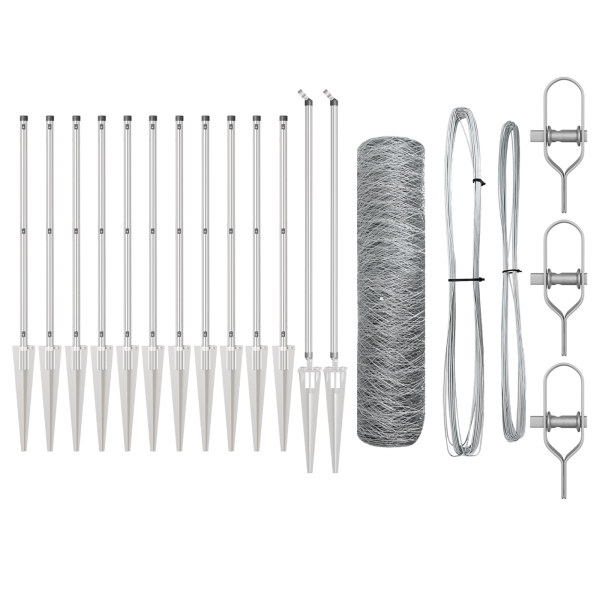 Conjunto de Cercas Conjunto de 2 Metal galvanizado Aço galvanizado M 2