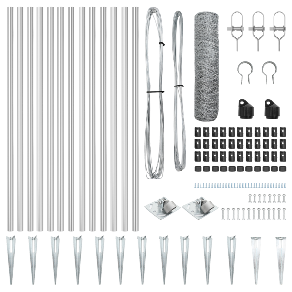 Juego de Cercas Juego de 2 Metal galvanizado Acero galvanizado M 4