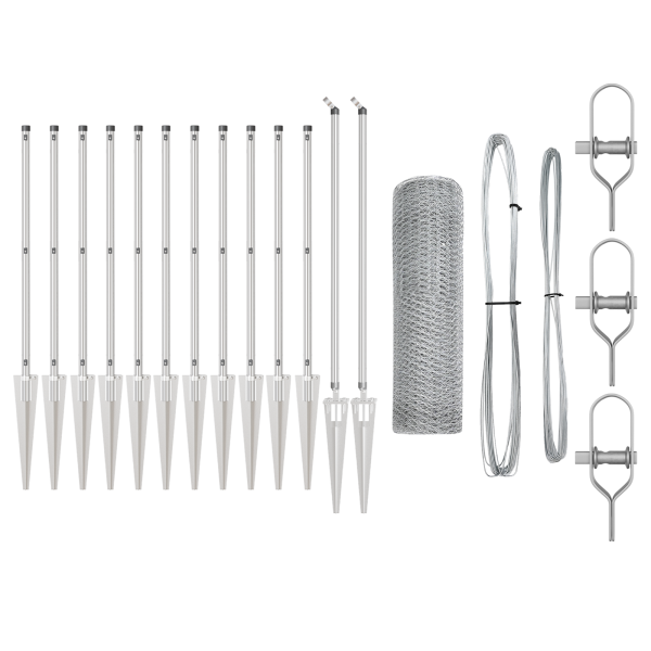 Juego de Cercas Set de 2 Acero Galvanizado 25 m Duradero M 2