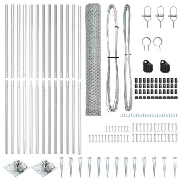 Conjunto de Cercas Conjunto de 2 Aço galvanizado 25 metros M 4