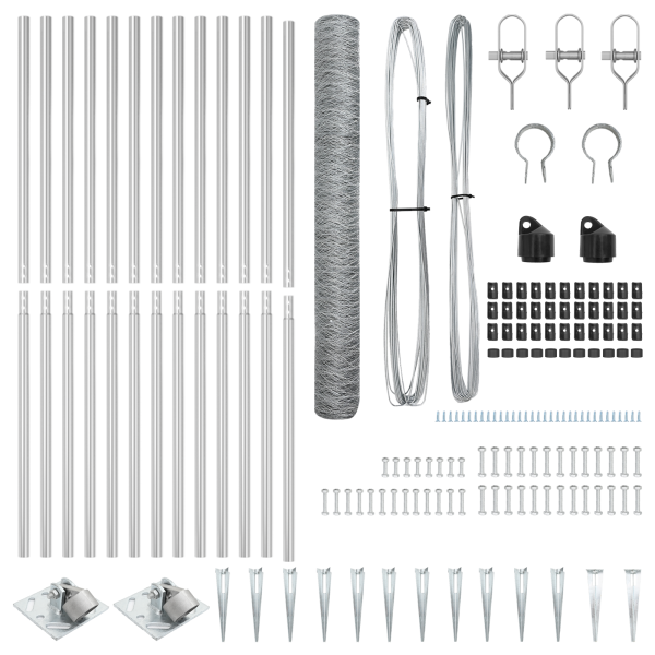 Juego de Cerca  Set de 2 Acero galvanizado 25 x 1.2 m Durable M 4