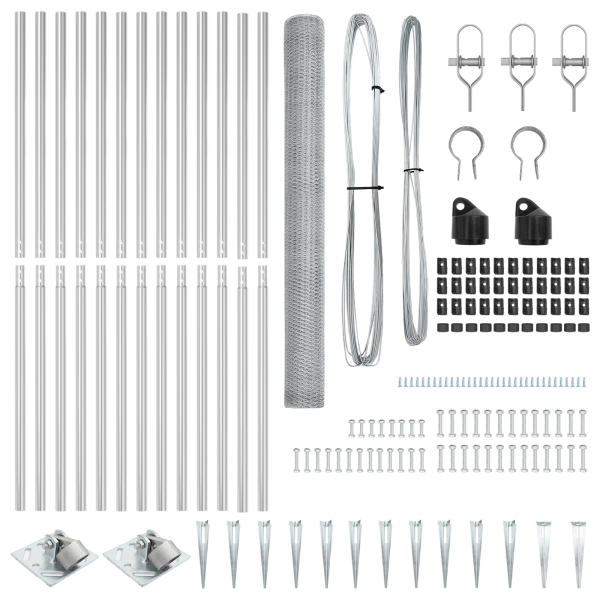 Set de Cercado  2 unidades Acero galvanizado 25 x 1.5 m Duradero M 4