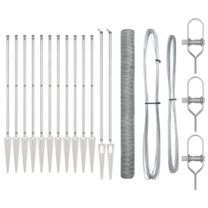 Juego de Cercas Set de 2 Acero galvanizado 25 x 1.5 m Duradero H