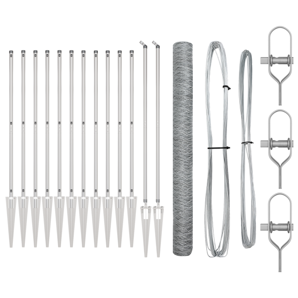 Conjunto de Cercas Conjunto de 2 Aço galvanizado 25 x 1.5 m M 2