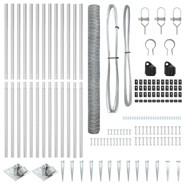 Juego de Cercas Set de 2 Acero galvanizado 25 x 1.5 m Duradero M 4