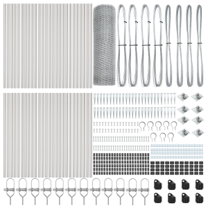 Cerca Hexagonal  0.6x100 m Acero Galvanizado. Postes para cerca  con Punta 13 pcs Ø32 mm 80 cm Acero Galvanizado H
