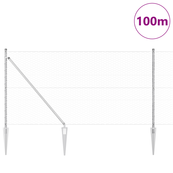 Cerca Hexagonal  1x100 m Aço Galvanizado M 3