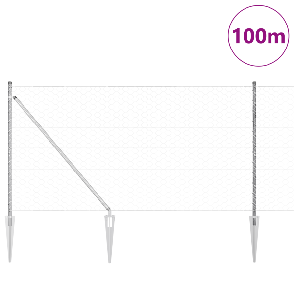 Cerca Hexagonal  1.2x100 m Aço Galvanizado M 3