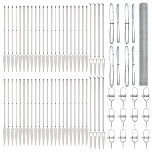Cerca Hexagonal  1.5x100 m Acero Galvanizado. Postes de Cerca  con Pica 13 pcs Ø32 mm 170 cm Acero Galvanizado H