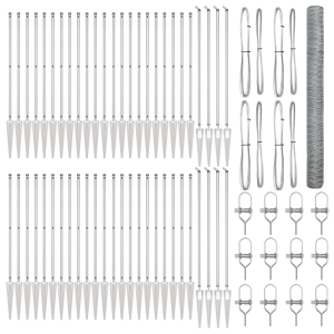 Cerca Hexagonal  1.6x100 m Acero Galvanizado. Postes de cerca  con pico 13 pcs Ø32 mm 180 cm Acero Galvanizado H