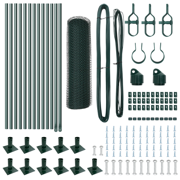 Cerca Hexagonal  Verde 0.4x25 m Aço M 4