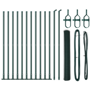 Conjunto de Cercas Conjunto de 2 Verde Escuro Aço Galvanizado H