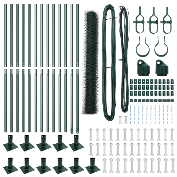 Juego de Cercas Set de 2 Verde Acero 25 x 1.2 m Duradero M 4