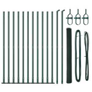 Conjunto de Cercas Conjunto de 2 Verde Metal. PVC 25 x 1.5 m H
